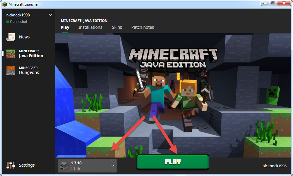 hwo to fix the new minecraft launcher version select